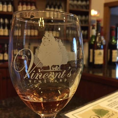Wine Tasting Glass at Vincent's Vineyard
