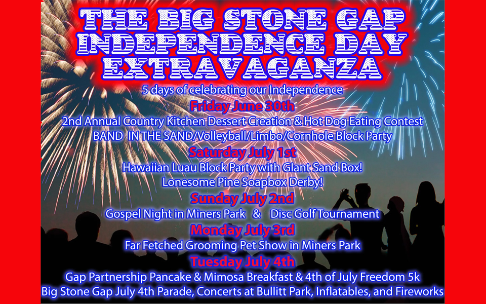 Big Stone Gap Independence Day Extravaganza Flyer