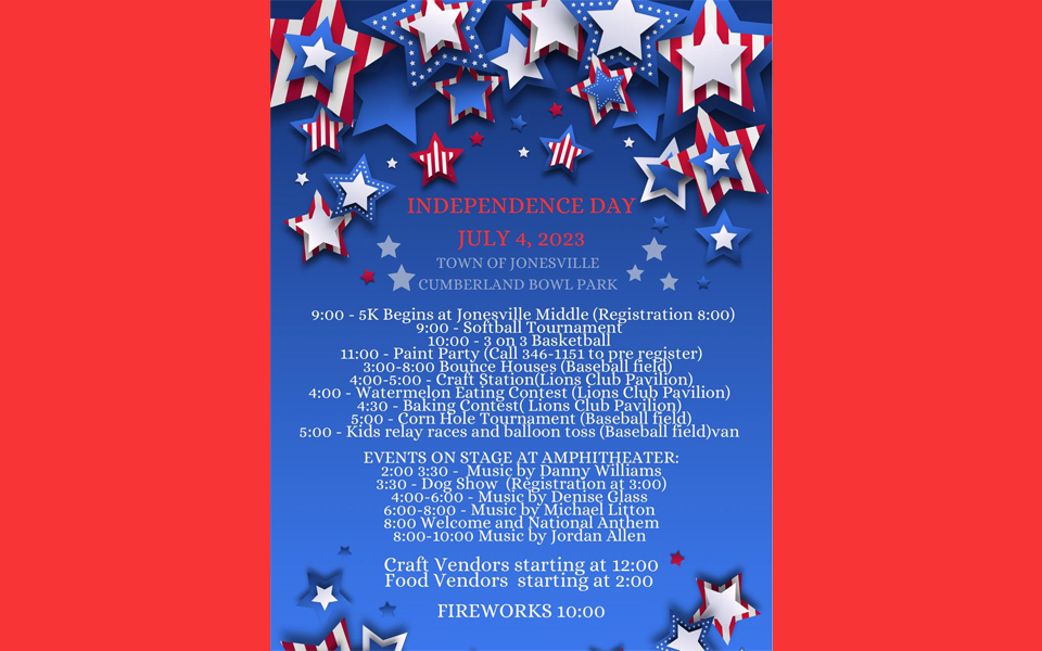 Jonesville Independence Day Celebration Flyer
