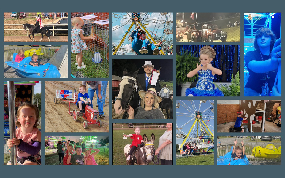 Collage of photos from past events at the Dickenson County Fair & Horse Show