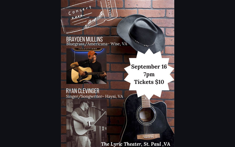 Lyric Theater - Brayden Mullins and Ryan Clevinger Live Music Flyer