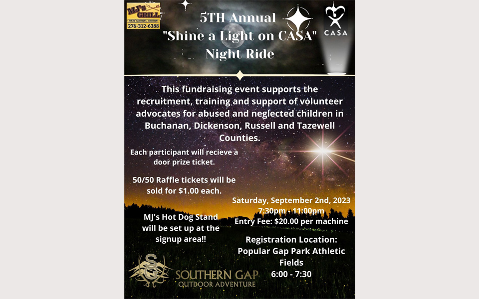 Shine a Light on CASA ATV Night Ride flyer