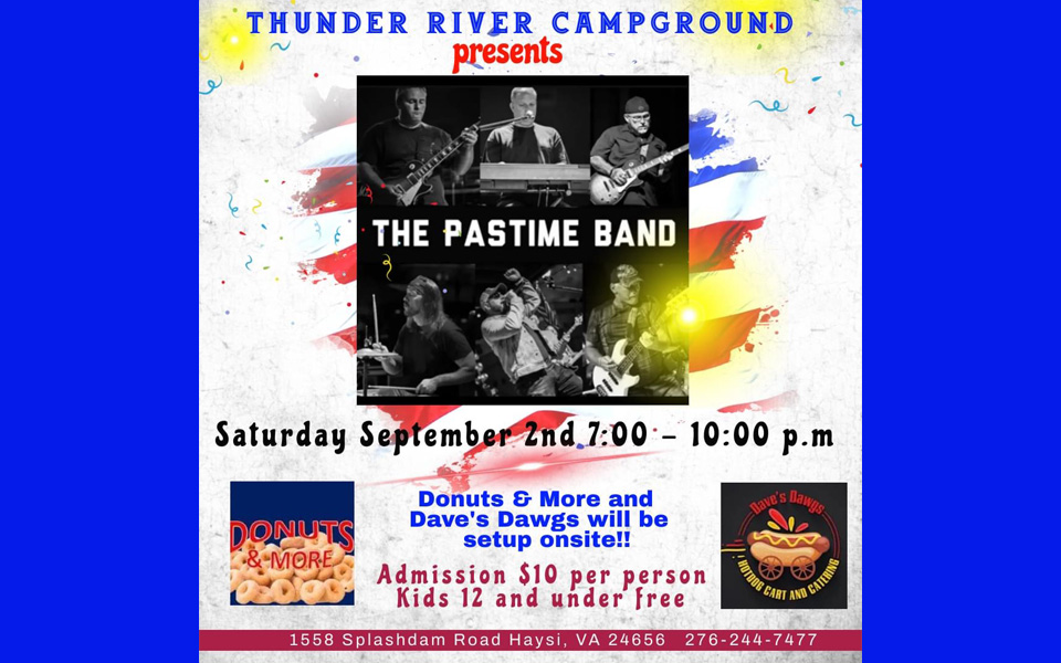 Thunder River Campground - The Pastime Band Flyer