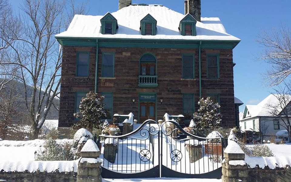 Southwest Virginia Museum covered in snow