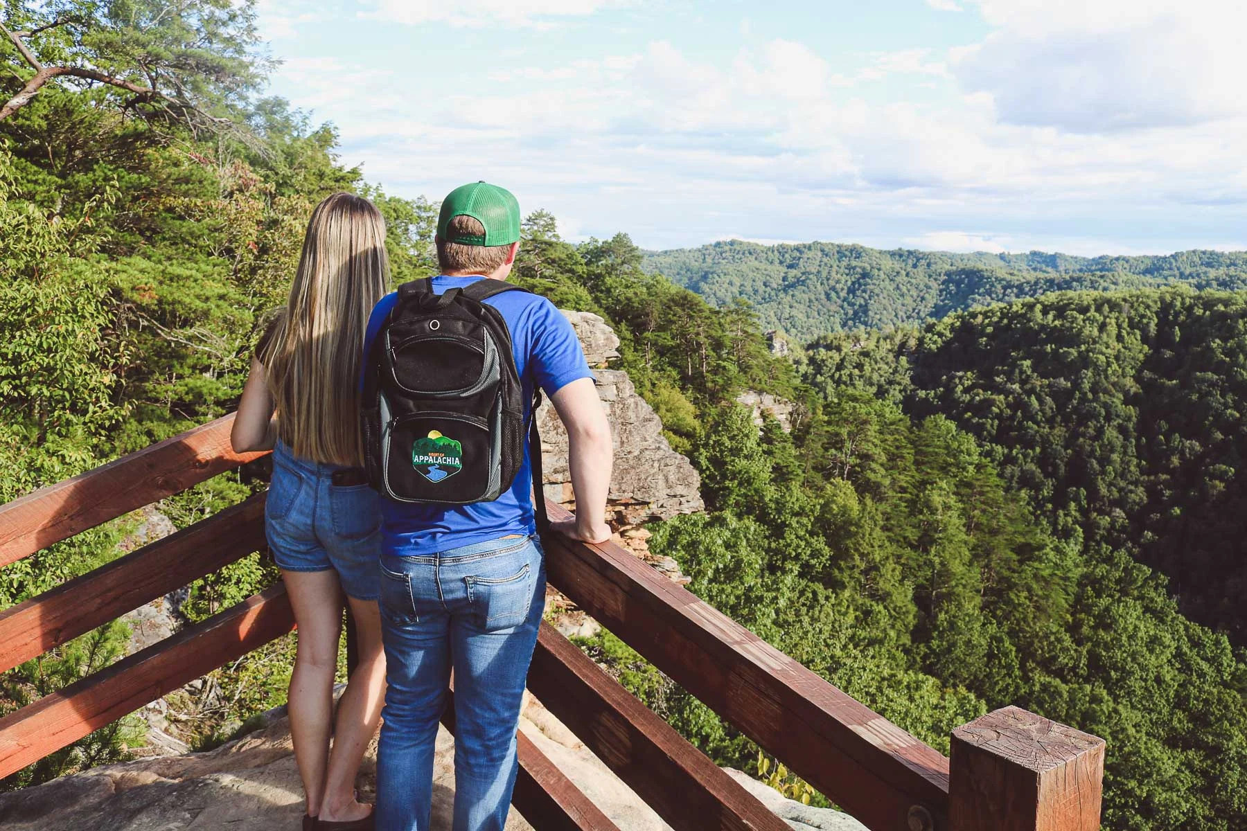 Couple taking in a sweeping gorge overlook in Southwest Virginia's Heart of Appalachia