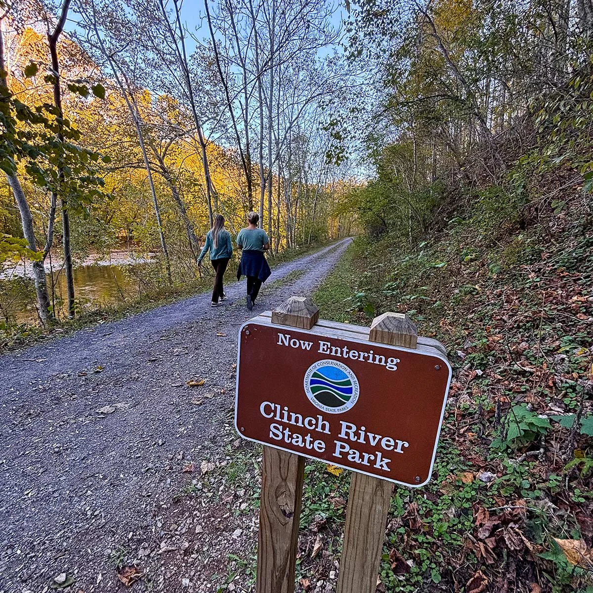 Couple kayaking together at Clinch River State Park in Southwest Virginia