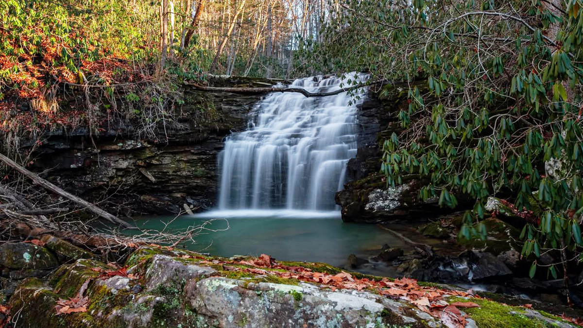 Crab Orchard Creek Falls along the Guest River Gorge Trail near Coeburn in Wise County, Virginia