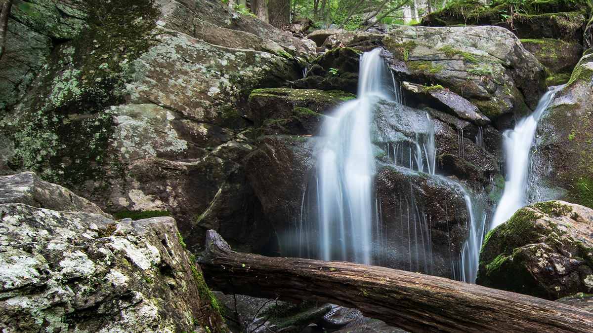 A small unnamed roadside waterfall in the mountains of Southwest Virginia