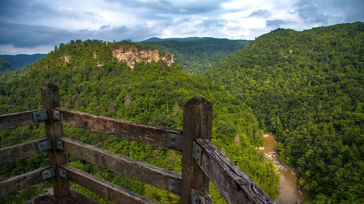 The Russell Fork River gorge at Breaks Interstate Park, known as the Grand Canyon of the South..