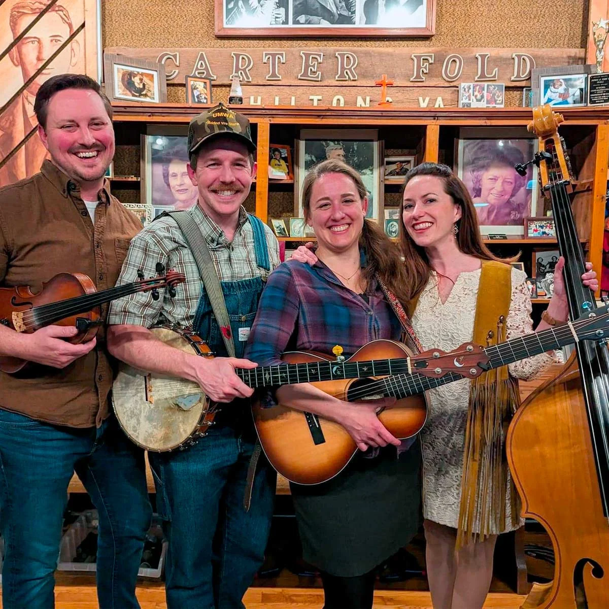 Musicians performing on stage at the Carter Family Fold in Hiltons, Scott County, Virginia.