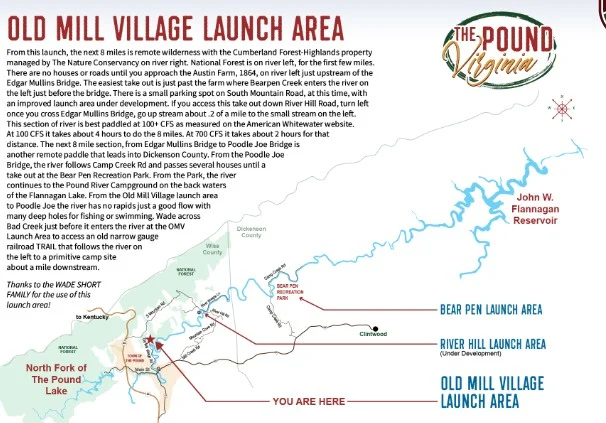 old mill launch area pound river