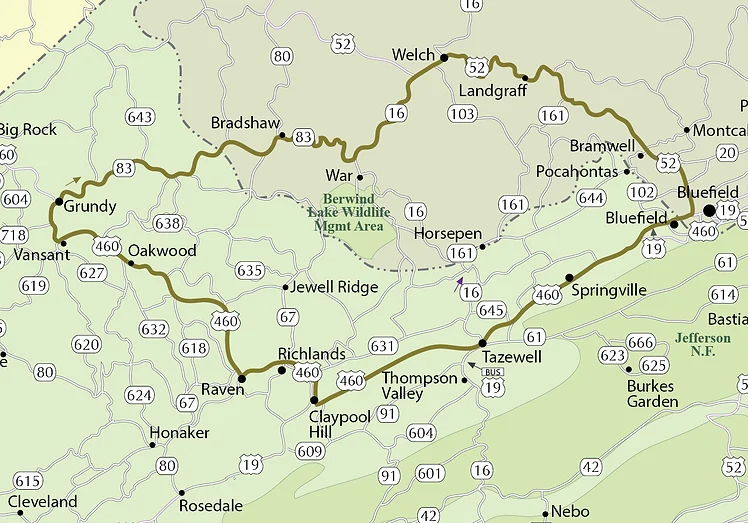 Bootlegger Route Map
