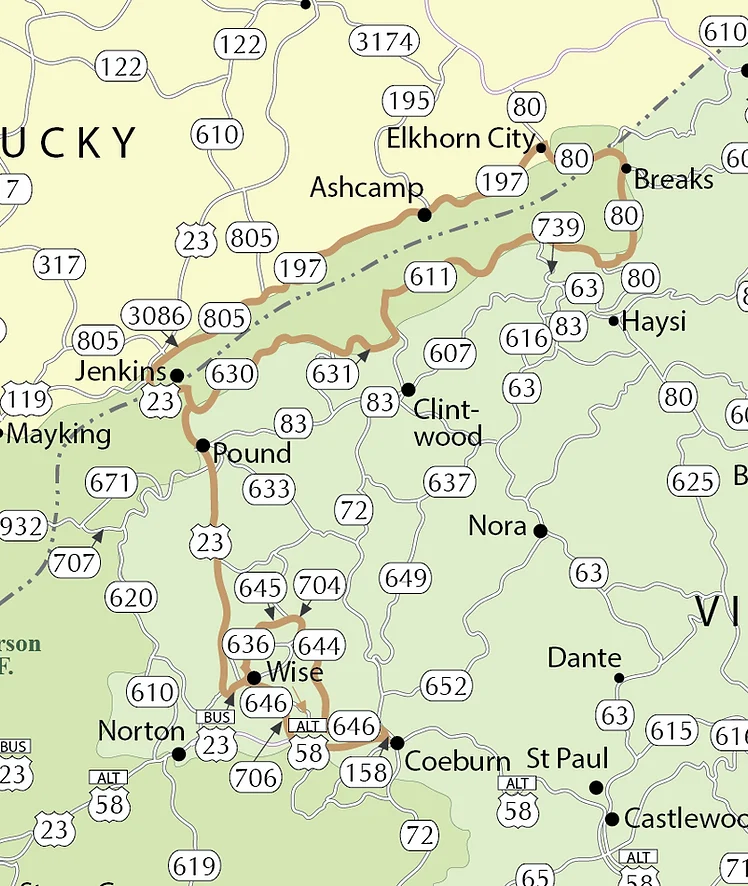 ABR- Corkscrew Route Map