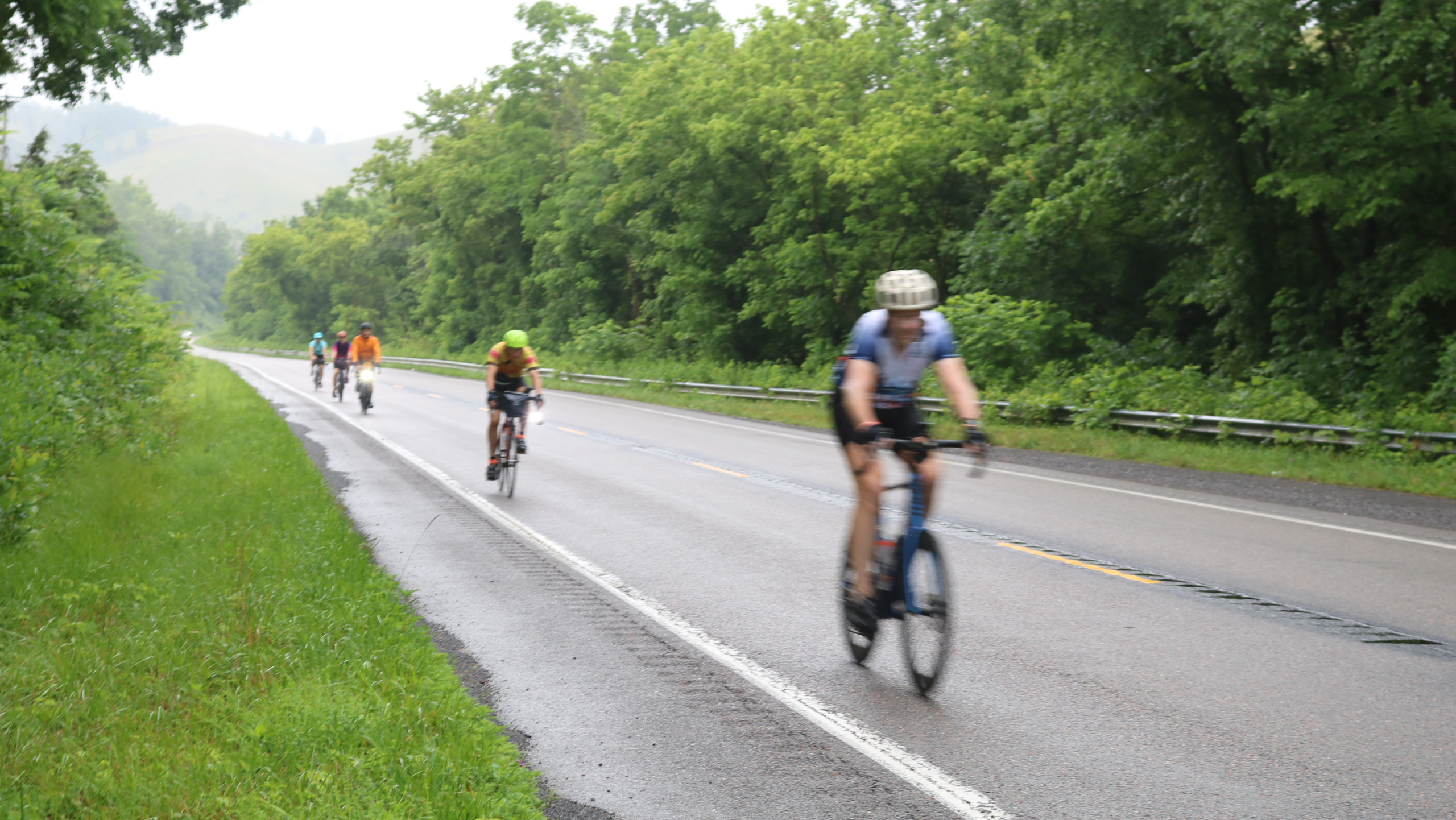 Cyclists on the HOA bike route